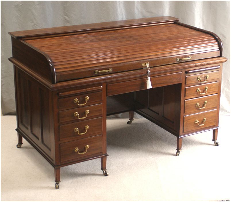 4011 Antique Walnut Roll Top Desk (1)